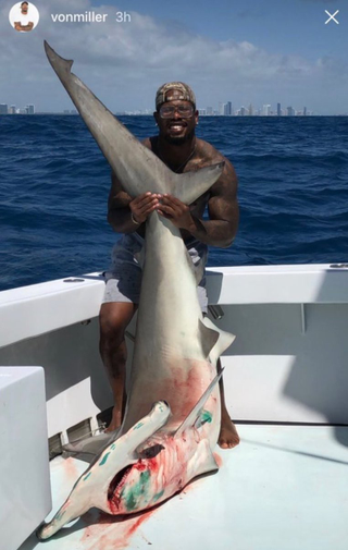 Illustration for article titled Von Miller Avoids Charges For Bloody Shark Photo; Boat Owner Gets Two Counts